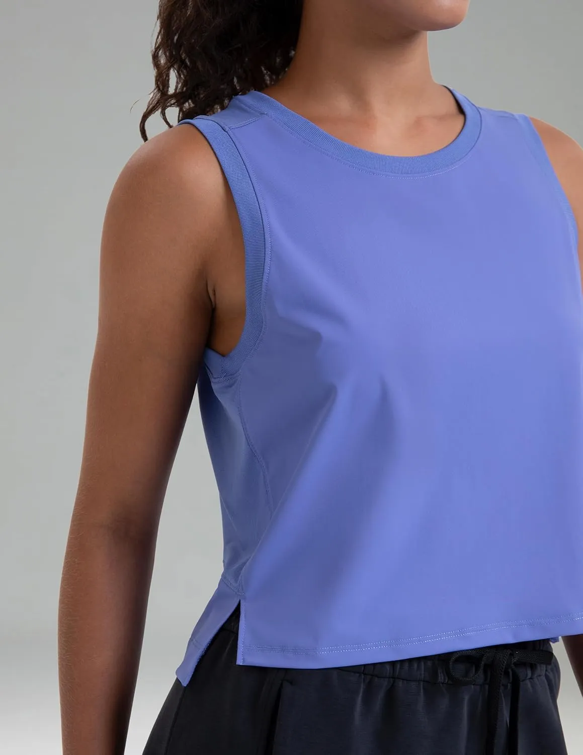 Colorfulkoala Women's Breezy Mesh Back Muscle Tank Loose Fit Workout Tops