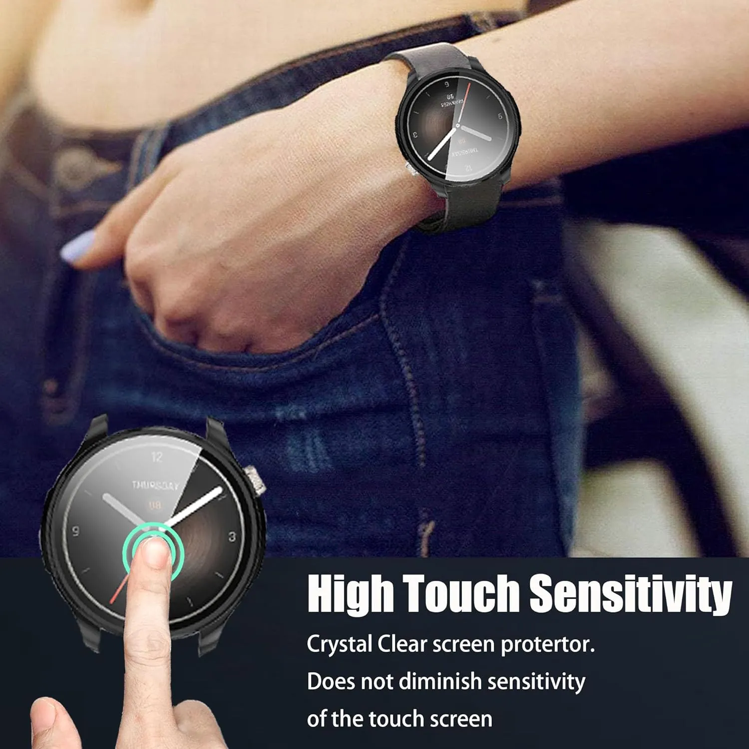 Compatible for Amazfit Balance Case, Lamshaw Hard PC Case with Screen Protector Compatible for Amazfit Balance Smart Watch (2 Pack-Black Black)