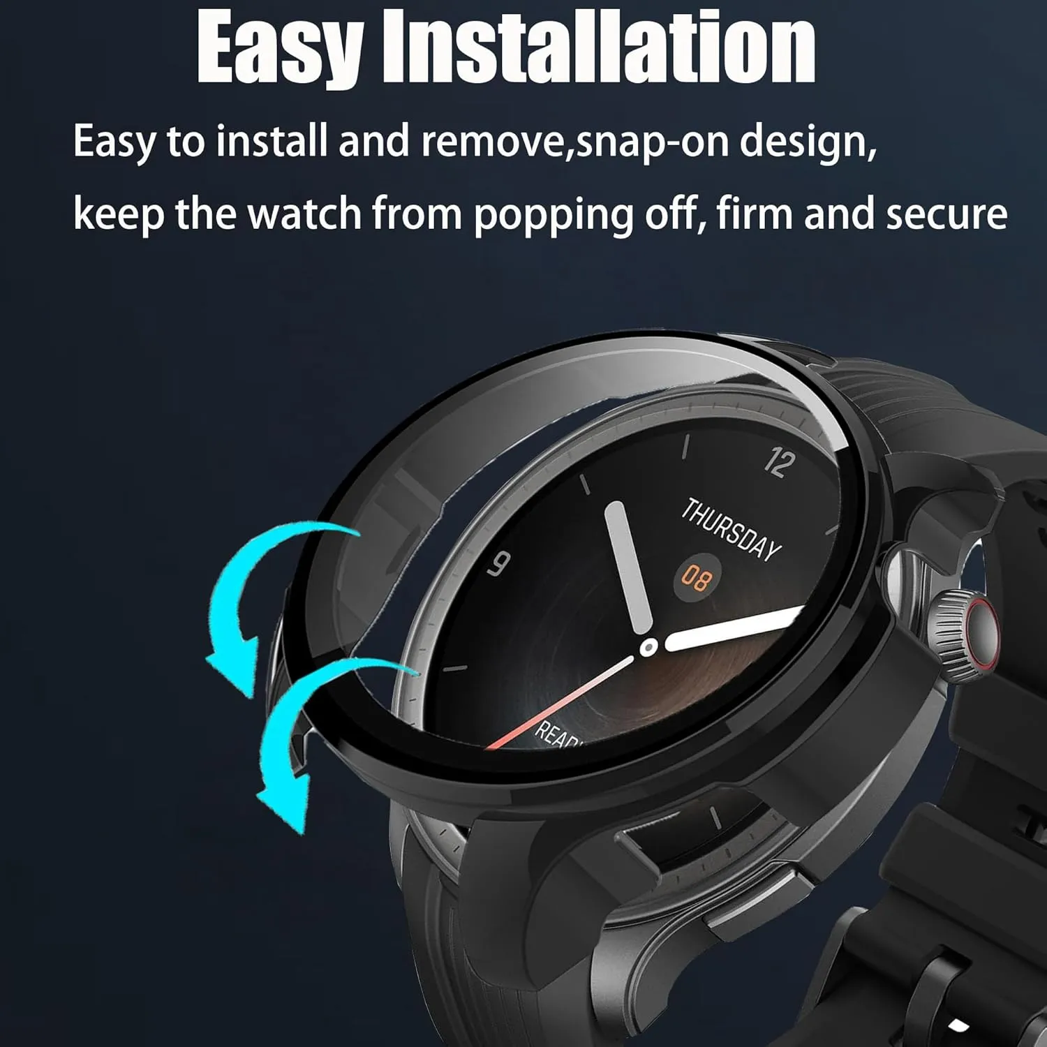 Compatible for Amazfit Balance Case, Lamshaw Hard PC Case with Screen Protector Compatible for Amazfit Balance Smart Watch (2 Pack-Black Black)