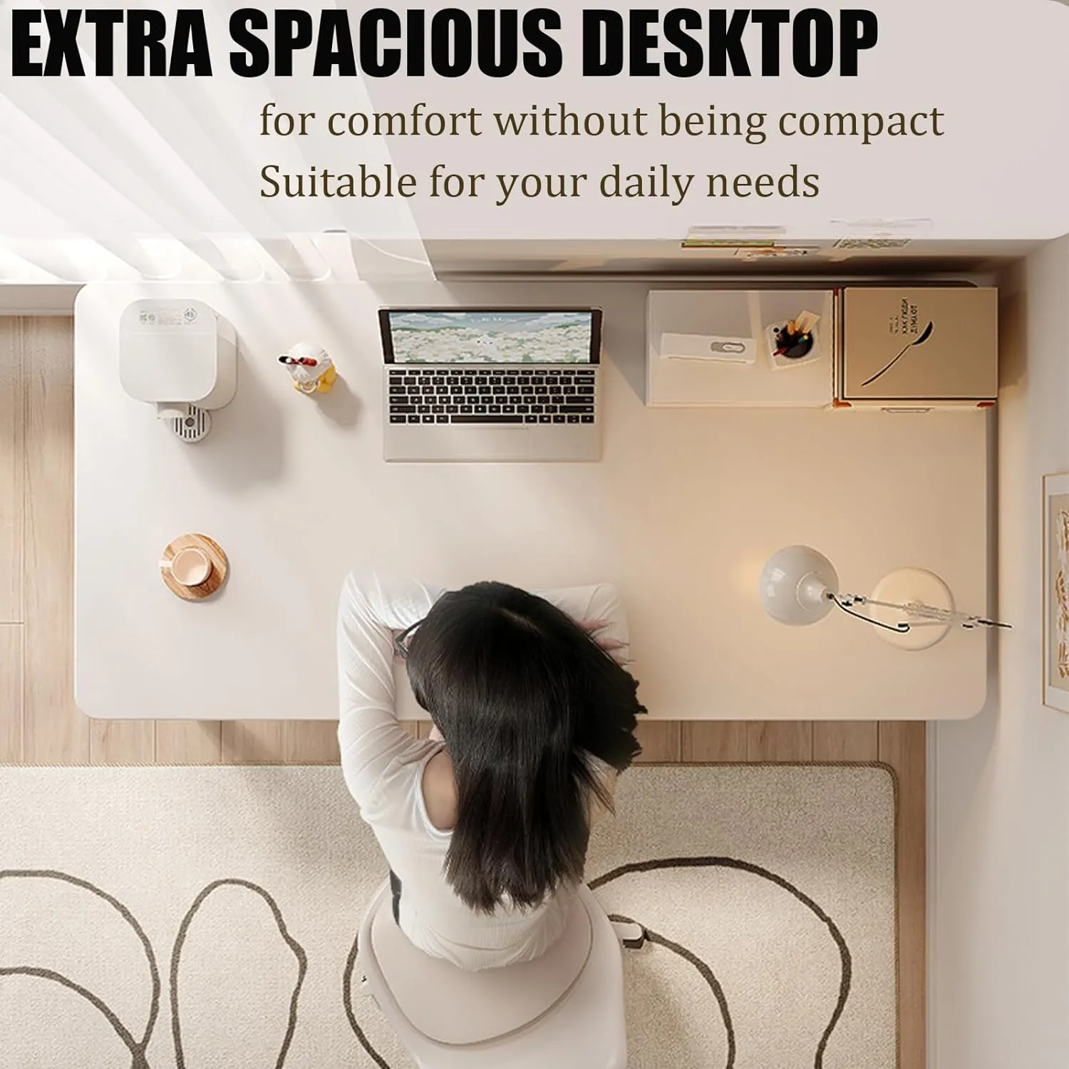 Computer Desk Modern Simple Style Desk for Home Office, 31.5 inch White Small Writing Table Study Corner Work Desk for Bedroom
