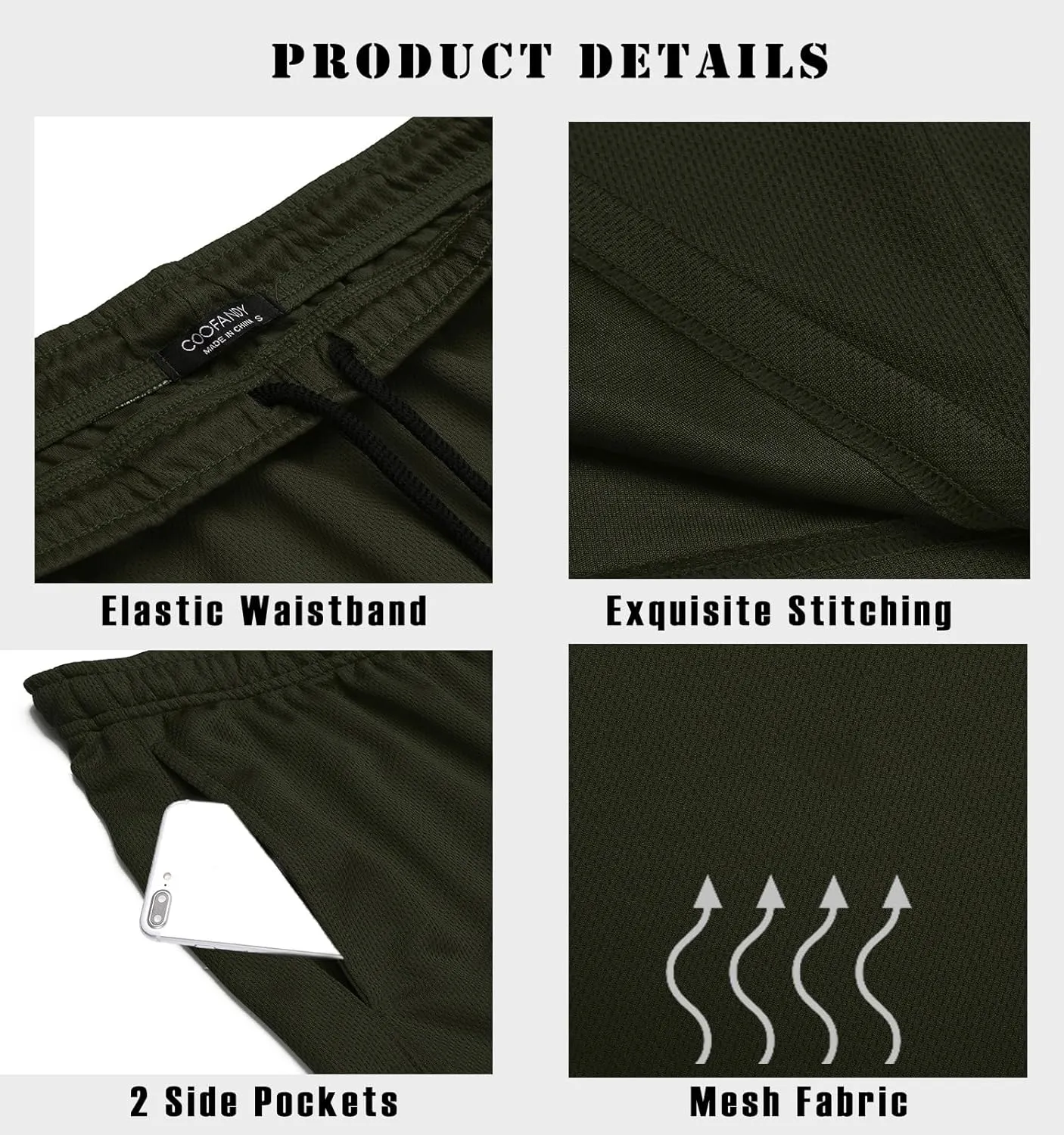 COOFANDY Men's 3 Pack Workout Gym Shorts Mesh Athletic Shorts Lightweight Bodybuilding Training Short Pants with Pockets