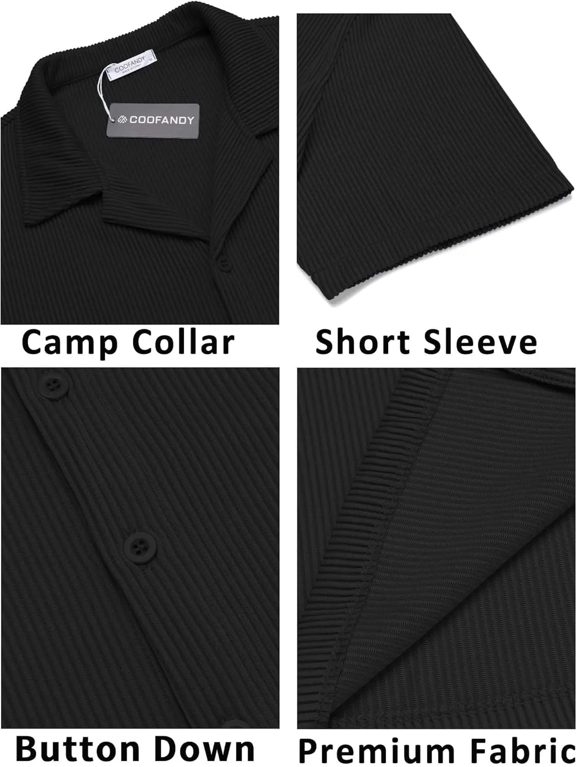 COOFANDY Men's Casual Button Down Shirts Short Sleeve Regular Fit Fashion Camp Beach Shirts Tops