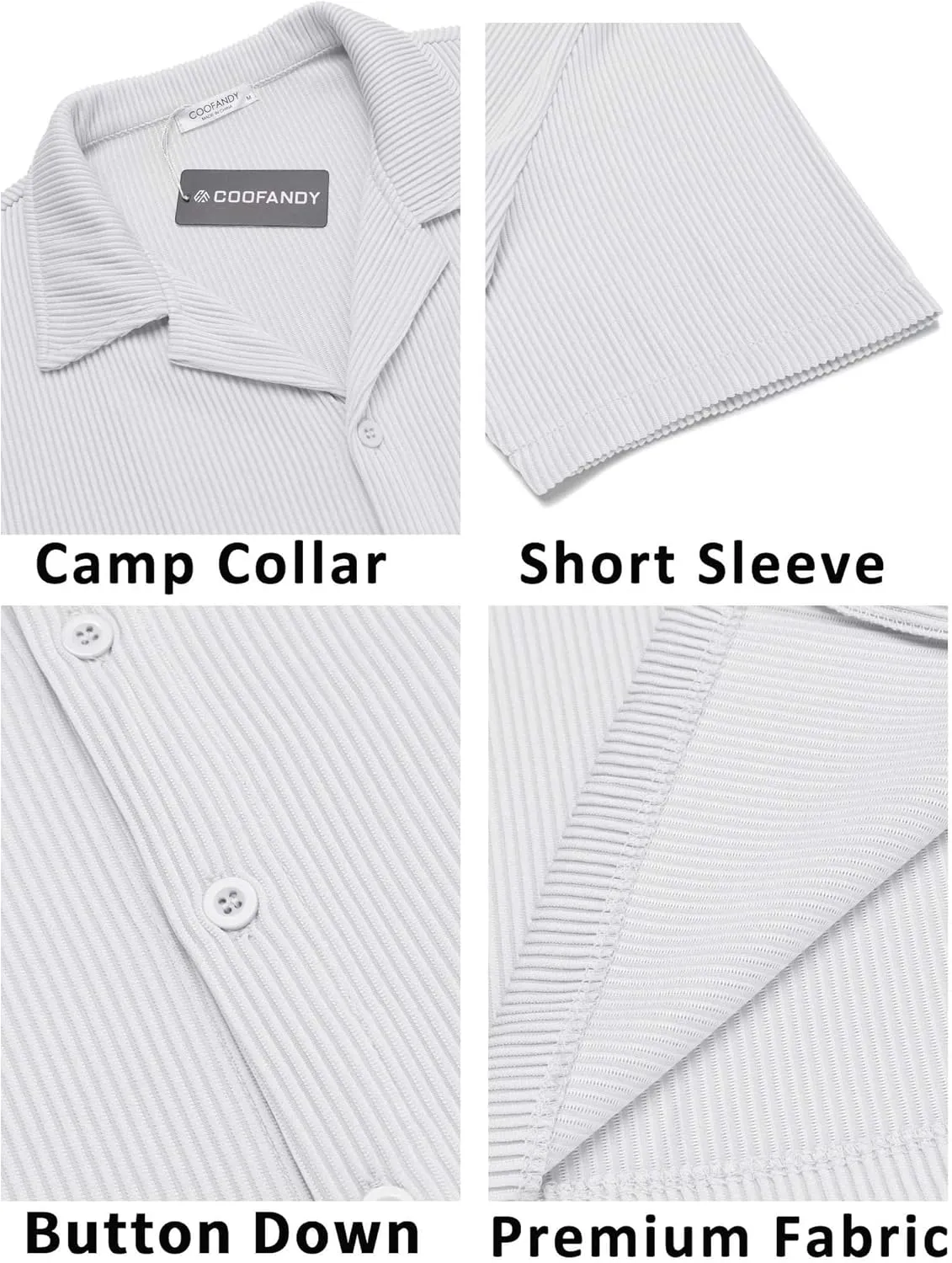 COOFANDY Men's Casual Button Down Shirts Short Sleeve Regular Fit Fashion Camp Beach Shirts Tops