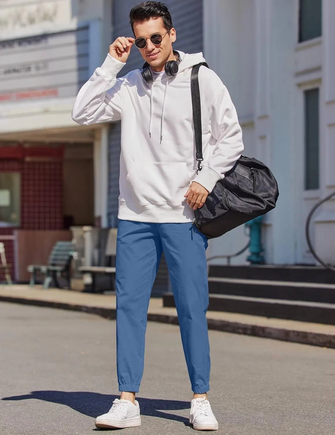 COOFANDY Mens Casual Joggers Pants Elastic Drawstring Chino Cargo Pants Hiking Outdoor Track Sweatpants