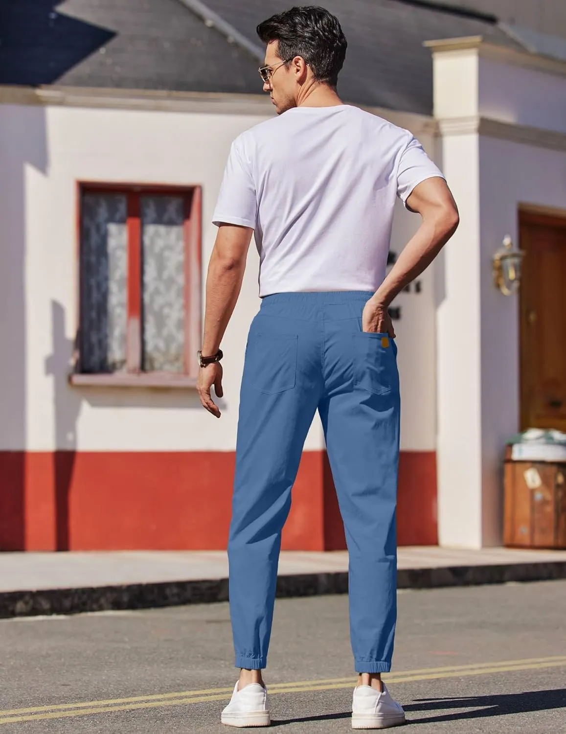 COOFANDY Mens Casual Joggers Pants Elastic Drawstring Chino Cargo Pants Hiking Outdoor Track Sweatpants