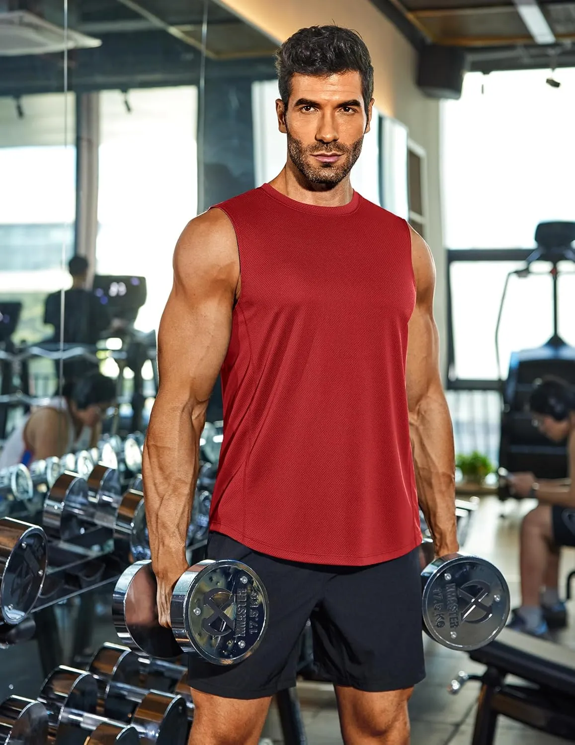 COOFANDY Sleeveless Muscle Shirts for Men Dry Fit Workout Gym Tank Tops Summer Swim Beach Shirt