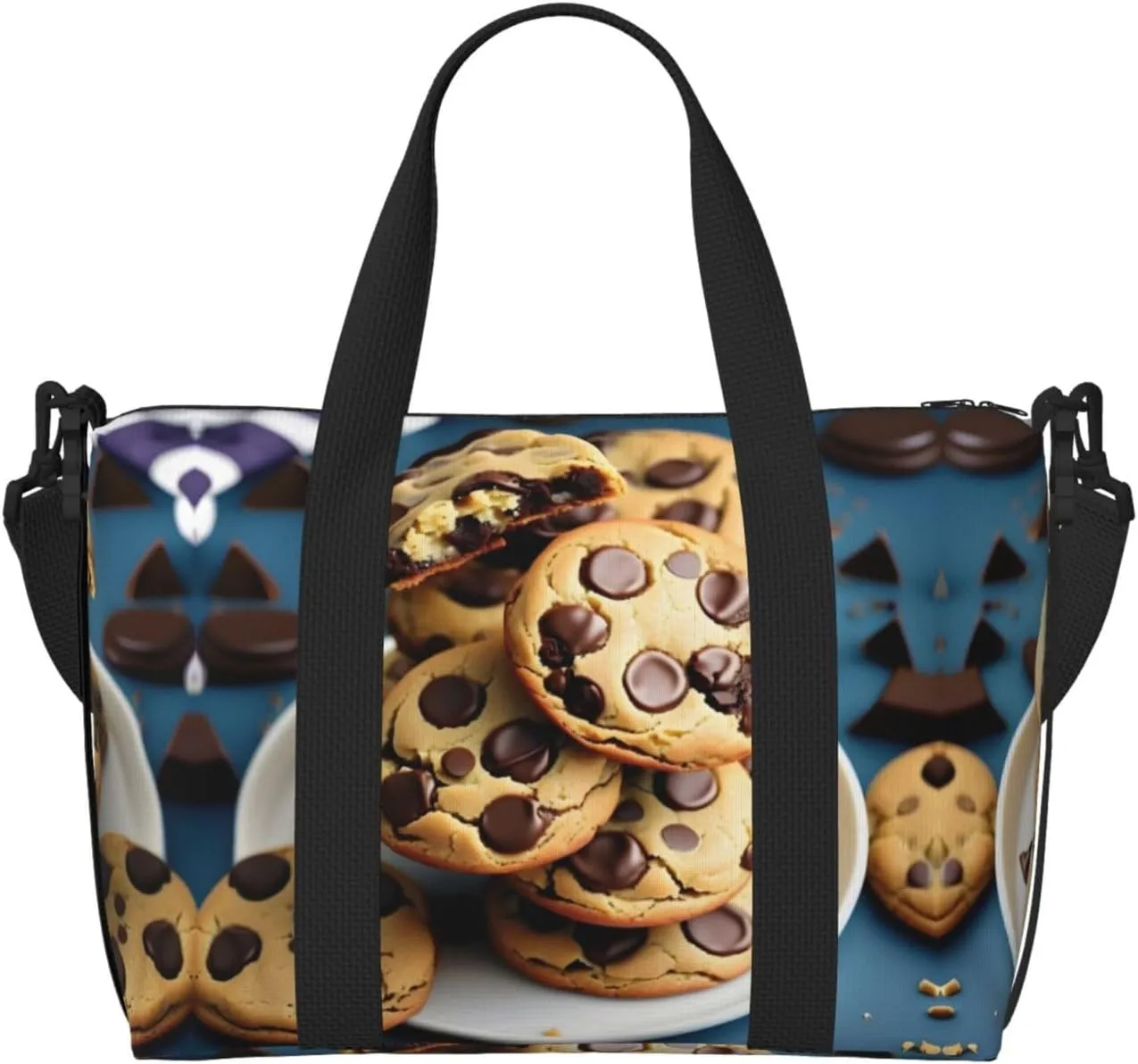 Cookies Food Chocolate Chips Biscuits Versatile Personal Item Travel Bags for Women - Spacious Duffel Bags for Traveling, Gym Bags for Men