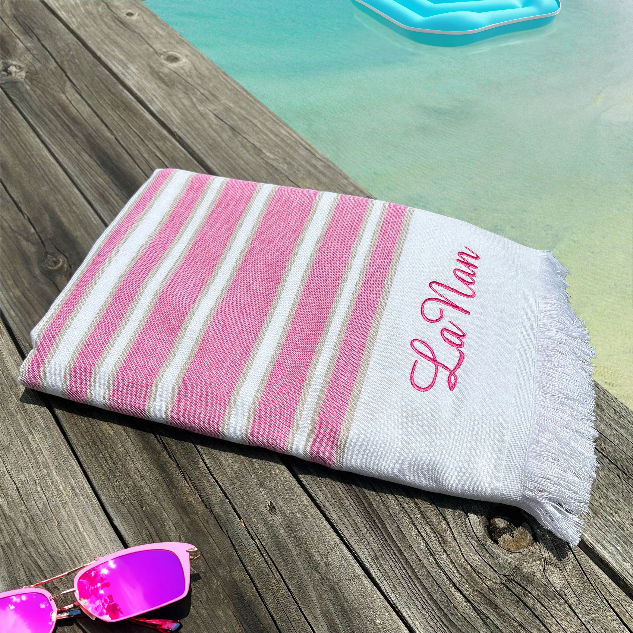 Copacabana Striped Luxury Beach Towel Personalized or Monogrammed