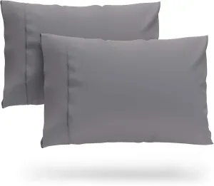 Cosy House Collection Luxury Cooling Rayon Derived from Bamboo Blend Ultra Soft Pillow Cases - Cooling & Breathable - Set of 2 Pillowcases with Envelope Closure (Standard, Silver)
