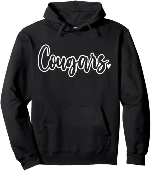Cougars School Sports Fan Team Spirit Mascot Gift Pullover Hoodie