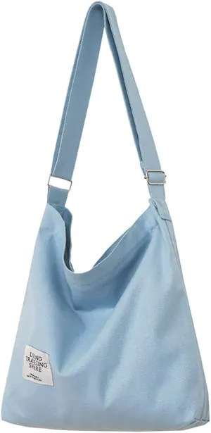 Covelin Women's Retro Large Size Canvas Shoulder Bag Hobo Crossbody Handbag Casual Tote