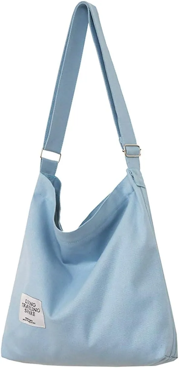 Covelin Women's Retro Large Size Canvas Shoulder Bag Hobo Crossbody Handbag Casual Tote