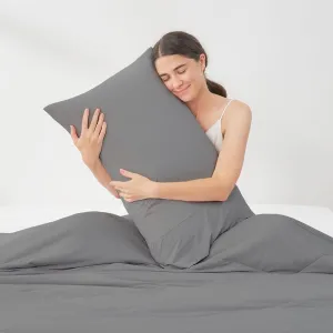 Cozy Bliss Cooling Pillow Cases for Hot Sleepers, Q-Max>0.4, Queen Size Set of 2, Pillowcases for Hair and Skin, Soft & Silky Pillow Covers with Envelope Closure,Gift, Dark Grey, 20x30 Inches