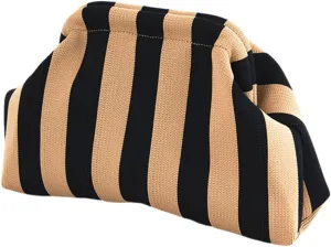 Crochet Clutch Purses for Women Dumpling Bag Woven Beach Cutch Evening Handbags Striped Cloud Purse