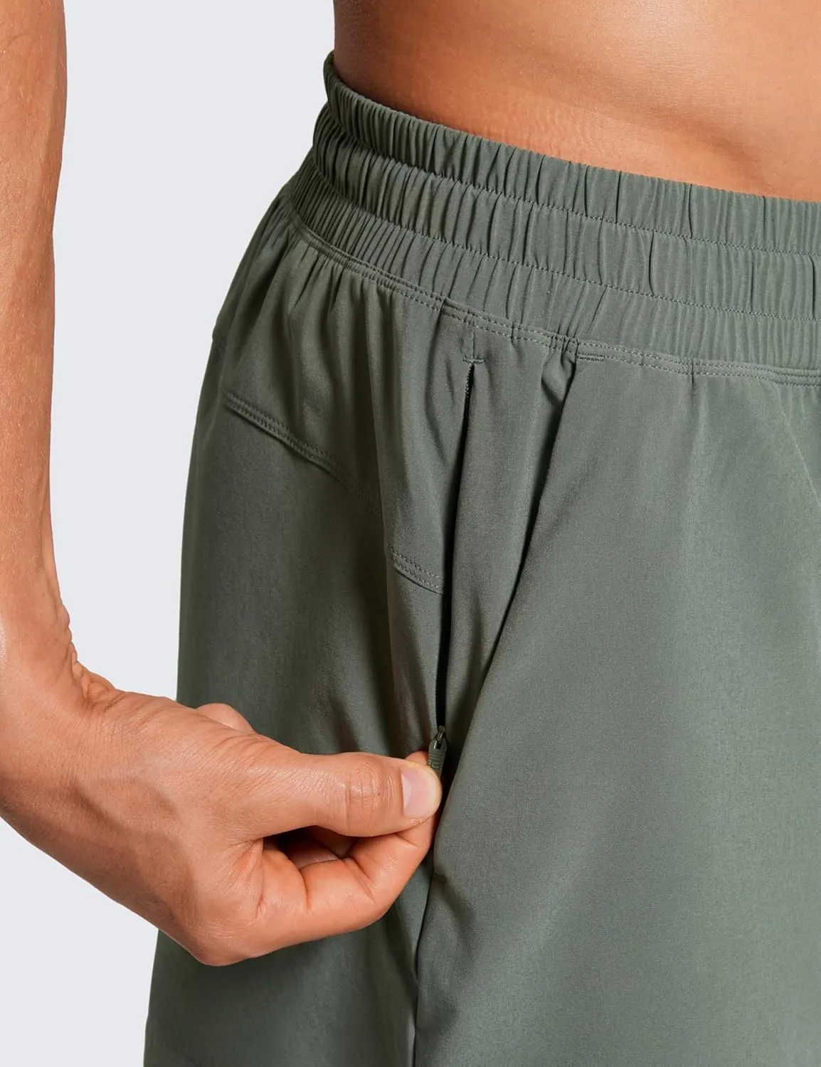 CRZ YOGA 2 in 1 Mens Athletic Shorts 3.5'' with Liner Quick Dry Lightweight for Running Gym with Zip Pockets