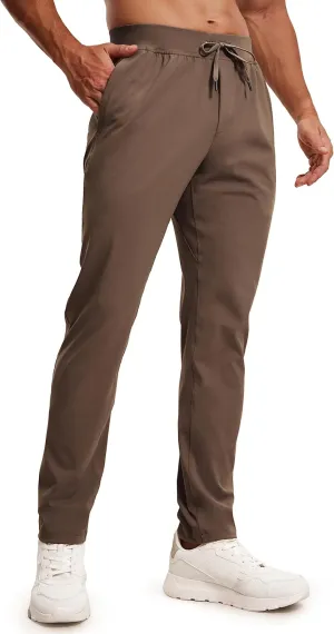 CRZ YOGA 4-Way Stretch Athletic Pants for Men 30" Workout Lounge Casual Work Jogger with Zip Pocket