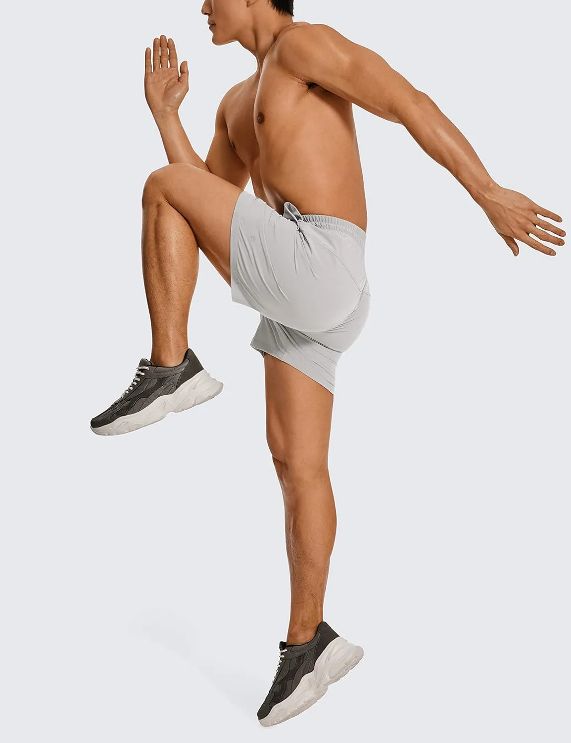 CRZ YOGA Men's Linerless Workout Shorts - 5'' Lightweight Quick Dry for Running Sports Athletic Gym with Pockets
