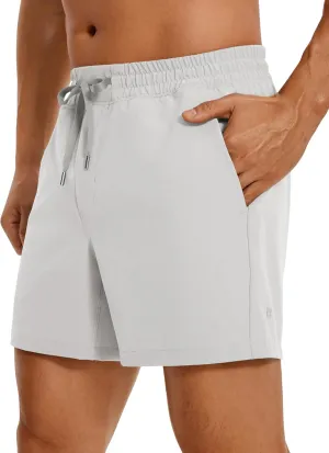 CRZ YOGA Men's Linerless Workout Shorts - 5'' Lightweight Quick Dry for Running Sports Athletic Gym with Pockets
