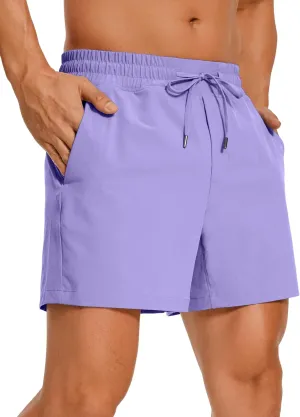 CRZ YOGA Men's Linerless Workout Shorts - 5'' Lightweight Quick Dry for Running Sports Athletic Gym with Pockets