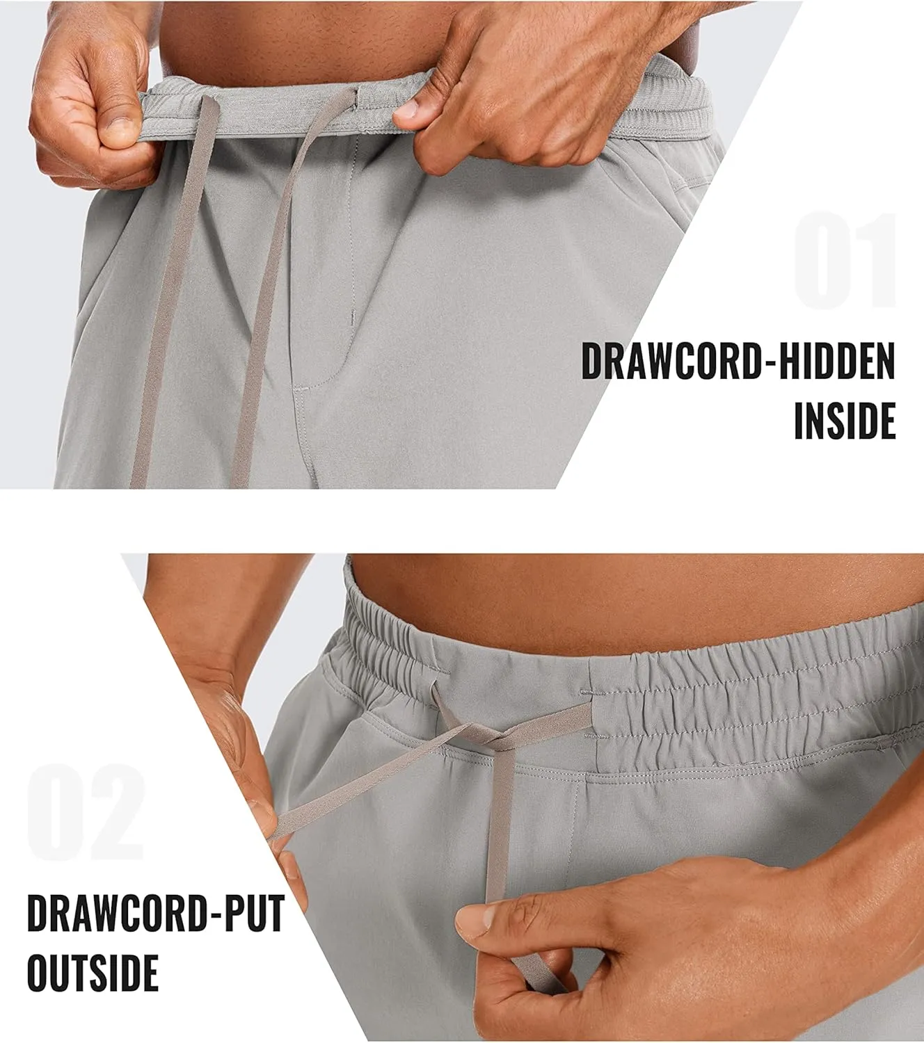 CRZ YOGA Men's Linerless Workout Shorts - 5'' Lightweight Quick Dry for Running Sports Athletic Gym with Pockets