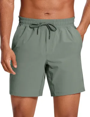 CRZ YOGA Men's Linerless Workout Shorts - 7'' Quick Dry for Running Sports Athletic Gym with Pockets