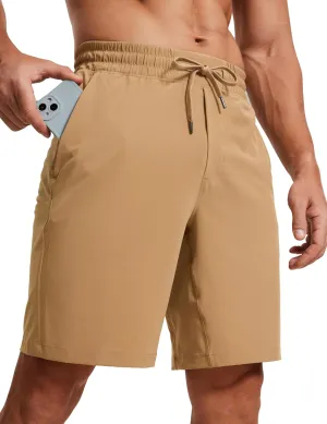 CRZ YOGA Men's Linerless Workout Shorts - 9'' Quick Dry for Running Sports Athletic Gym with Pockets