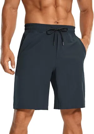 CRZ YOGA Men's Linerless Workout Shorts - 9'' Quick Dry for Running Sports Athletic Gym with Pockets