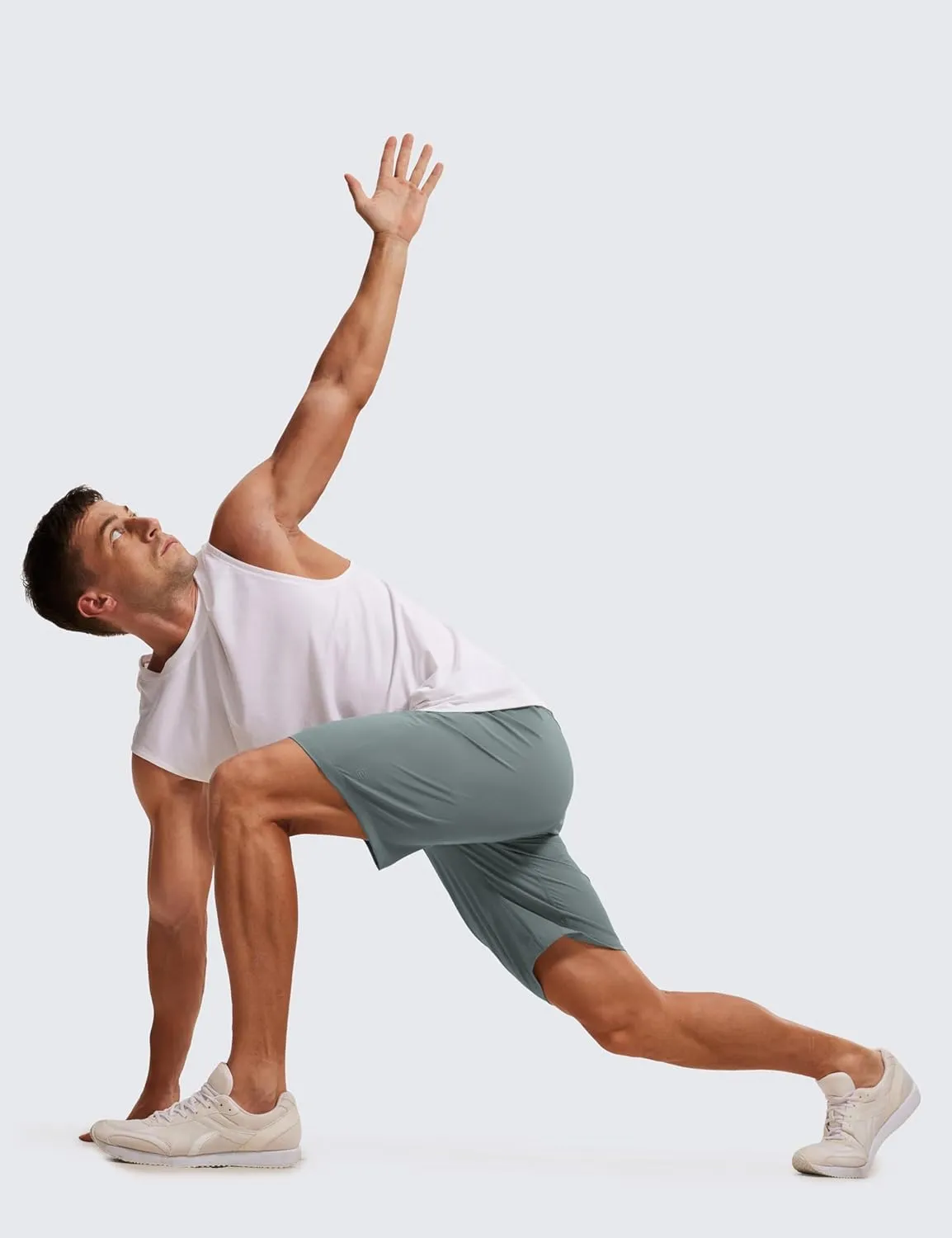 CRZ YOGA Men's Linerless Workout Shorts - 9'' Quick Dry for Running Sports Athletic Gym with Pockets