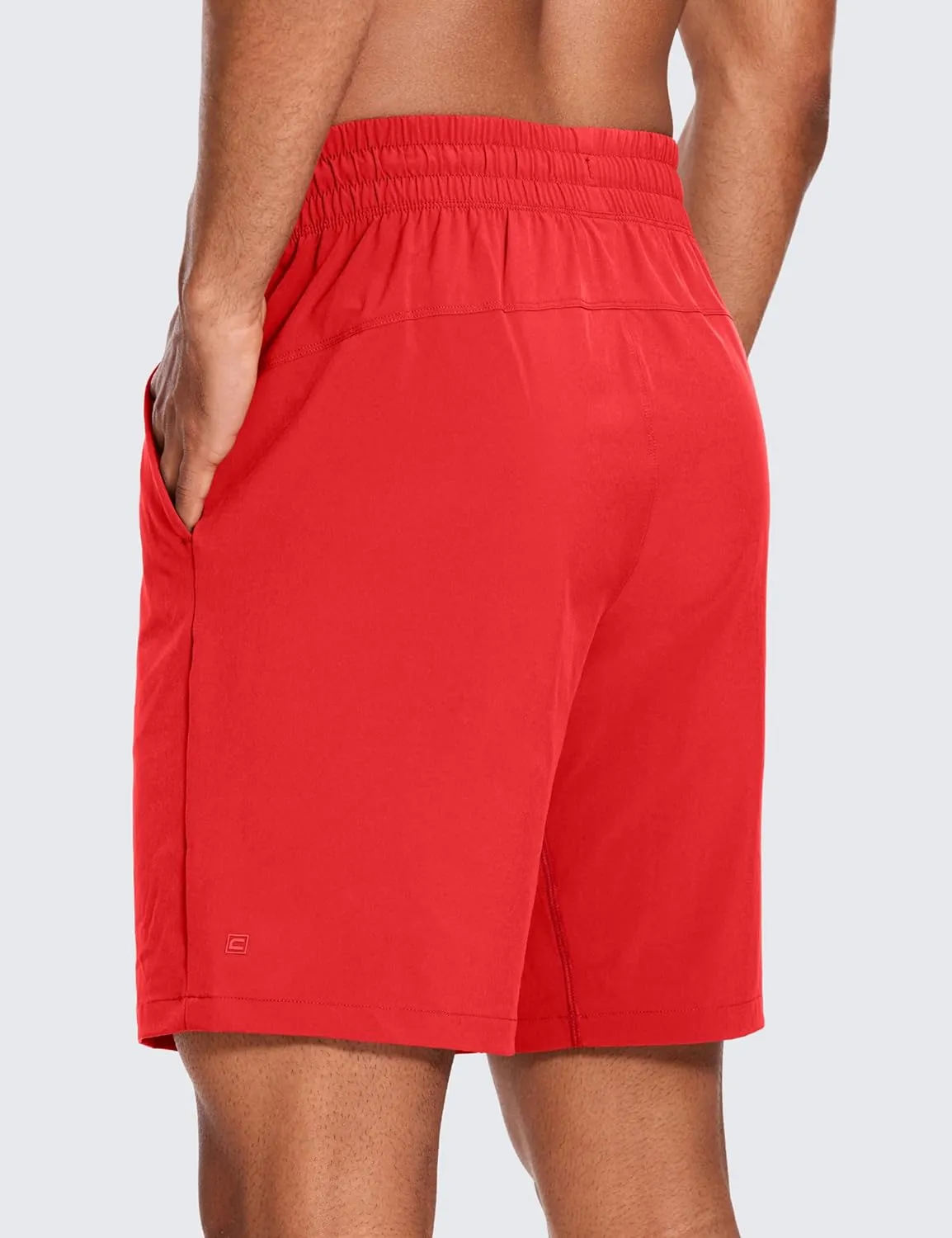 CRZ YOGA Men's Linerless Workout Shorts - 9'' Quick Dry for Running Sports Athletic Gym with Pockets