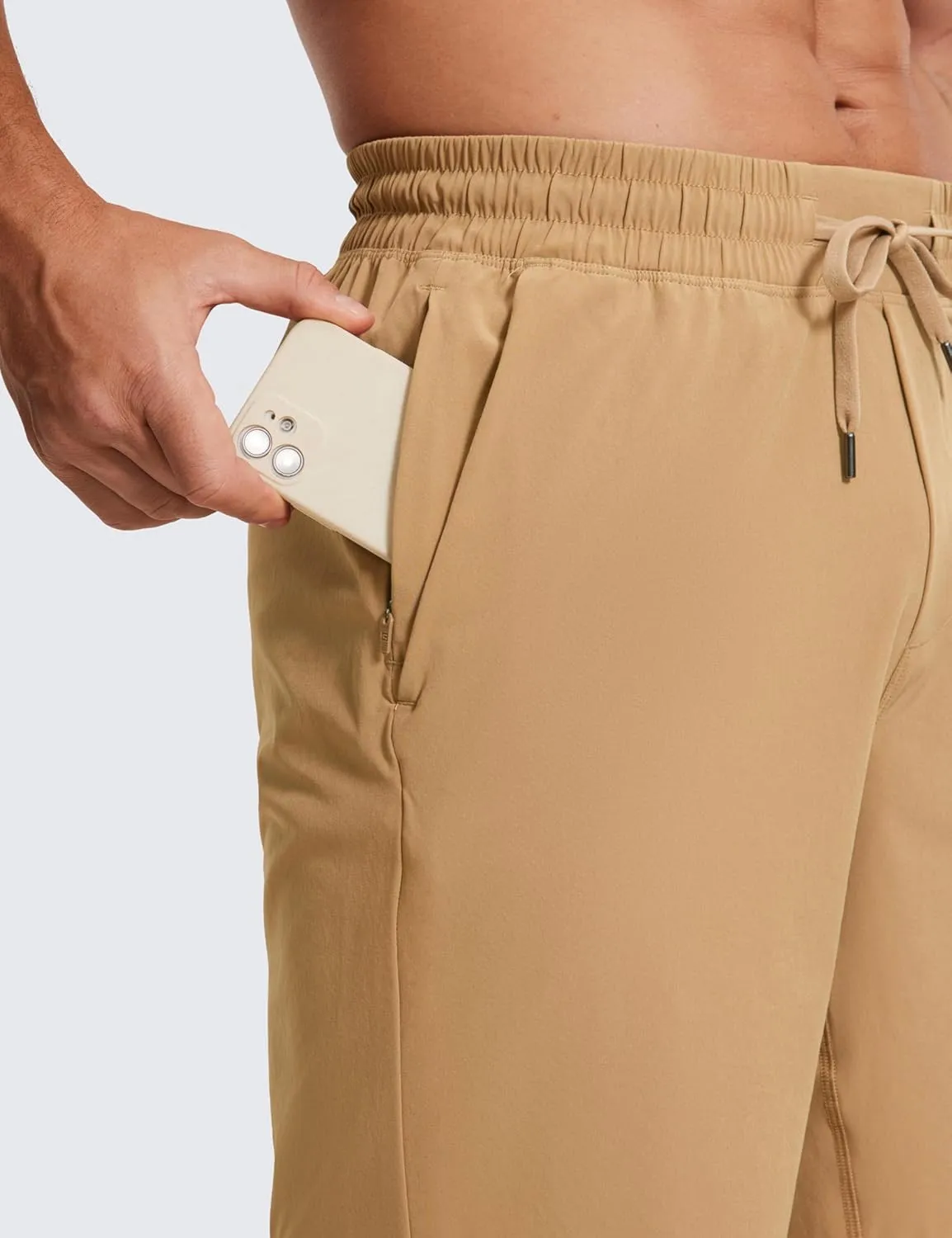 CRZ YOGA Men's Linerless Workout Shorts - 9'' Quick Dry for Running Sports Athletic Gym with Pockets