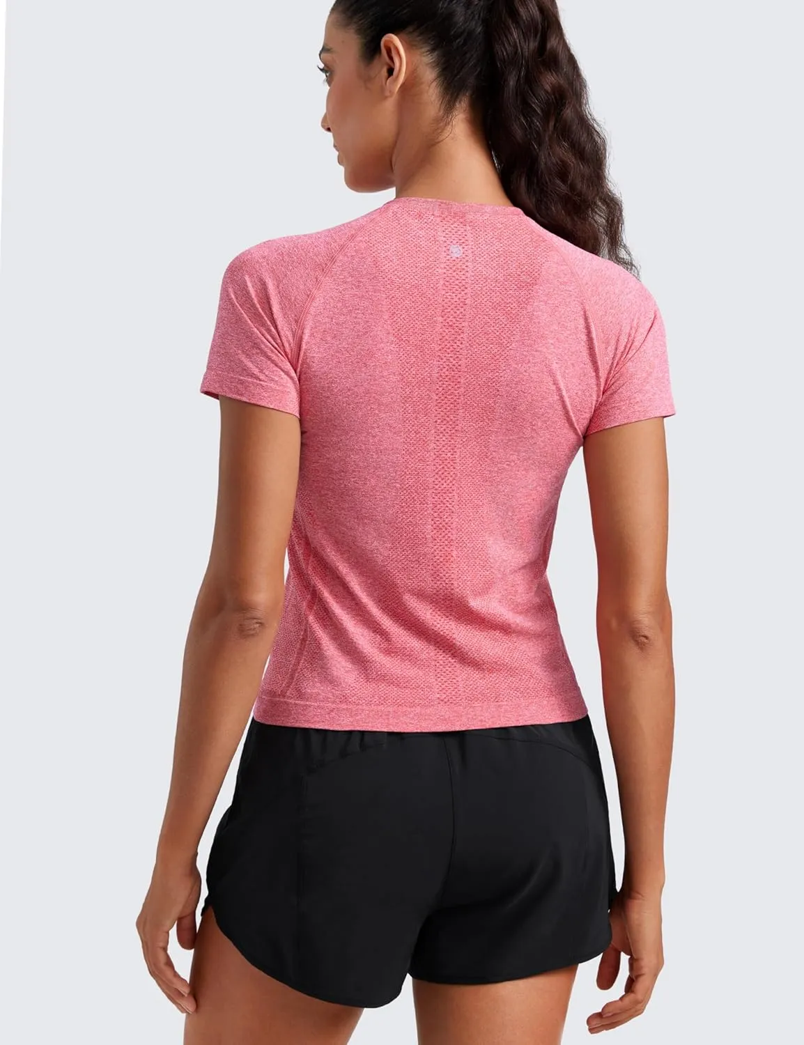 CRZ YOGA Seamless Short Sleeve Shirts for Women Breathable Running Workout Tops Athletic Gym Yoga Basic T-Shirts