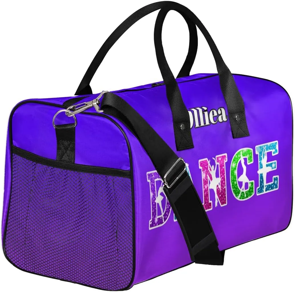 Custom Dance Bag Gym Bag Personalized Sport Duffel Bag Travel Weekender Bags Gymnastics Duffel Bag Indigo Purple Gradient