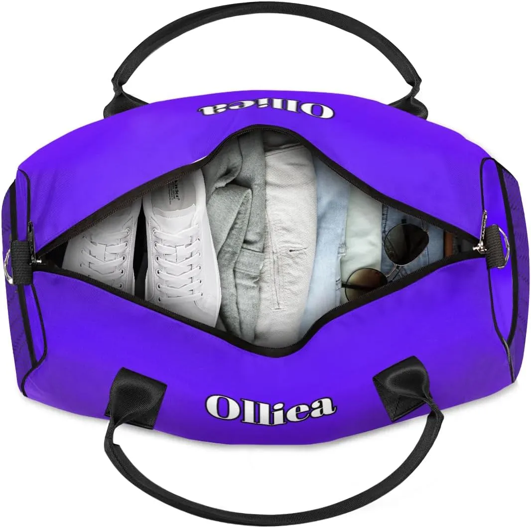 Custom Dance Bag Gym Bag Personalized Sport Duffel Bag Travel Weekender Bags Gymnastics Duffel Bag Indigo Purple Gradient