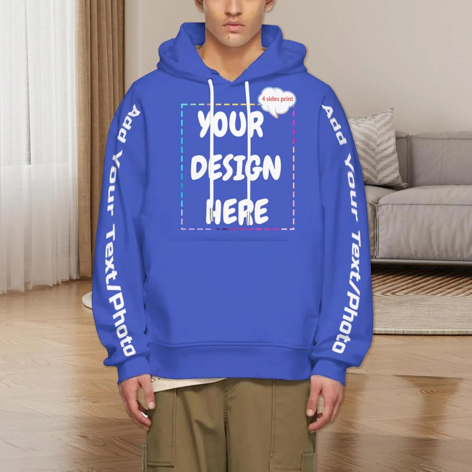 Custom Hoodies for Women Men Personalized Sweatshirts Design Your Own,Unisex Essentials Hoodie for Autumn Winter