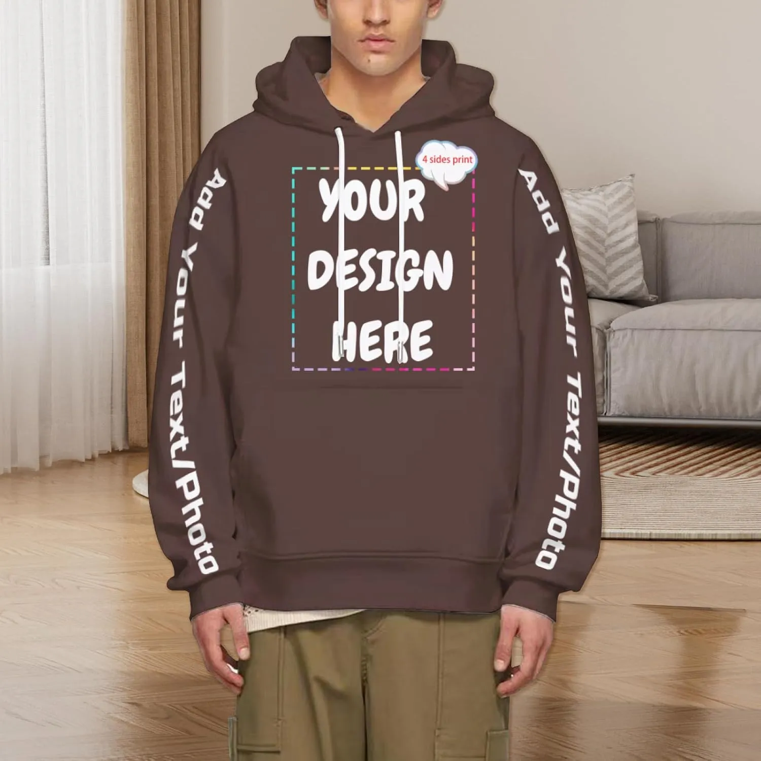 Custom Hoodies for Women Men Personalized Sweatshirts Design Your Own,Unisex Essentials Hoodie for Autumn Winter