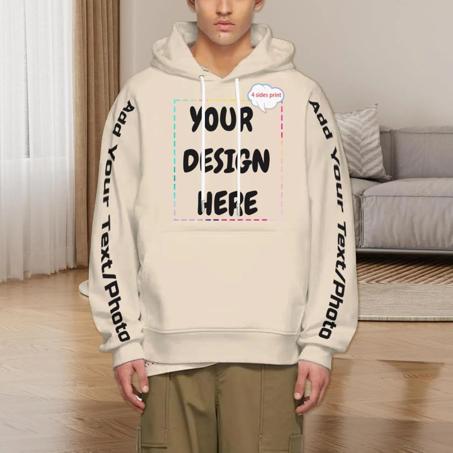 Custom Hoodies for Women Men Personalized Sweatshirts Design Your Own,Unisex Essentials Hoodie for Autumn Winter
