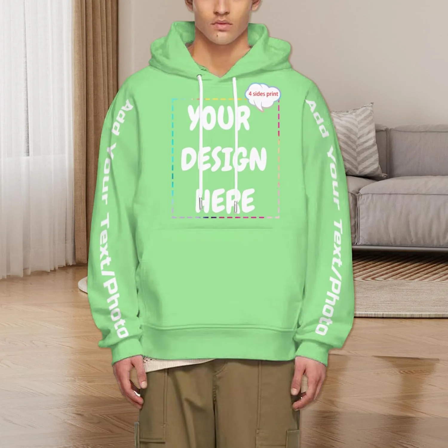 Custom Hoodies for Women Men Personalized Sweatshirts Design Your Own,Unisex Essentials Hoodie for Autumn Winter