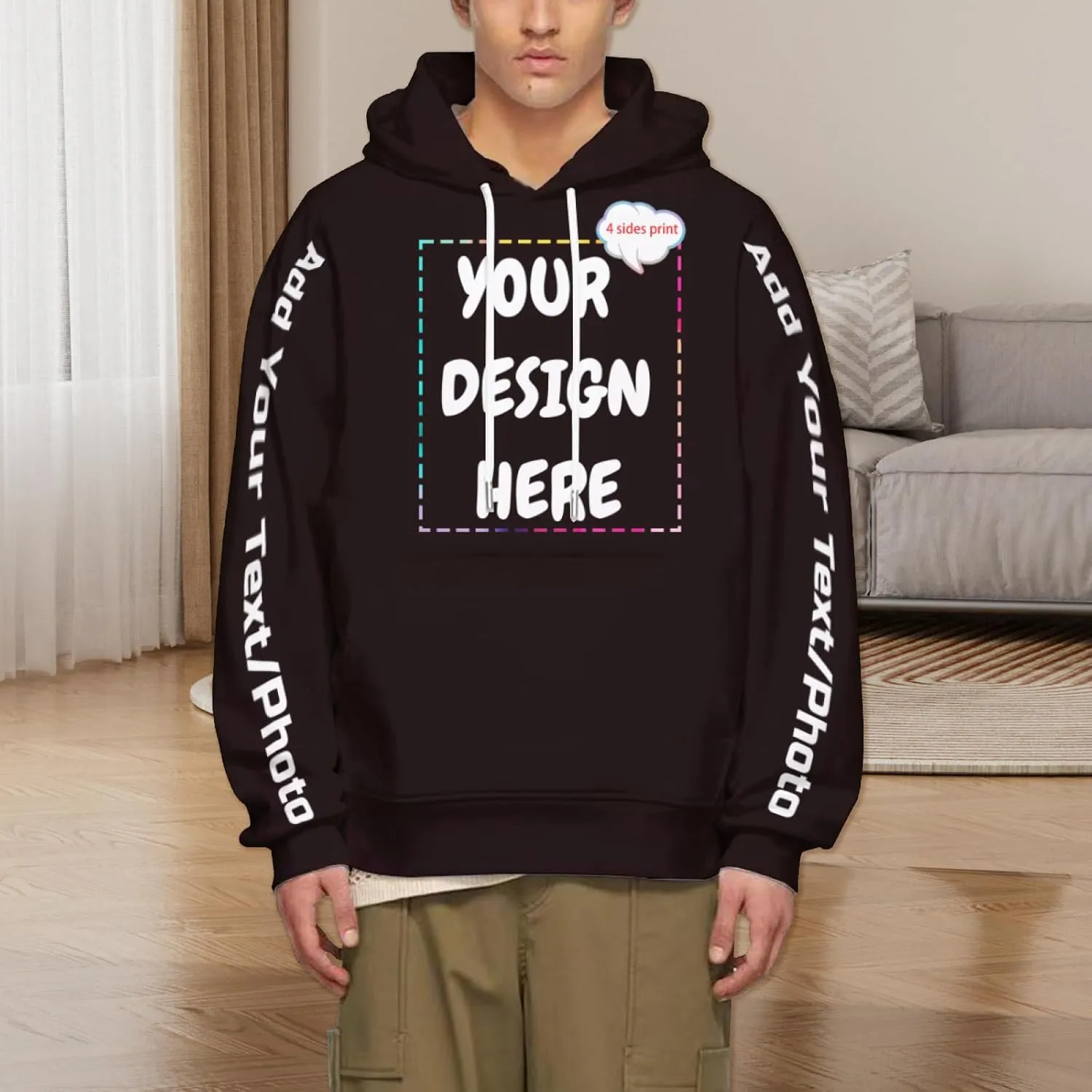 Custom Hoodies for Women Men Personalized Sweatshirts Design Your Own,Unisex Essentials Hoodie for Autumn Winter