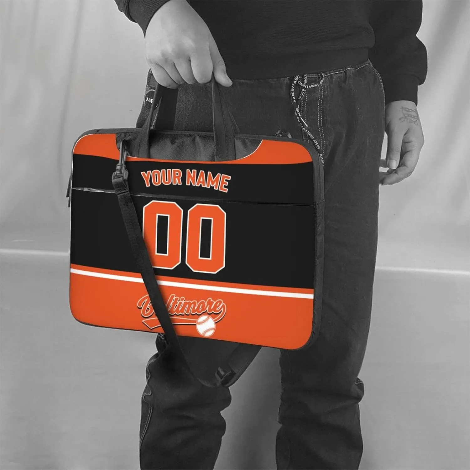 Custom Laptop Bag Baseball Fans Gifts Custom City Classic Laptop Shoulder Bag Briefcase Protective Messenger Bag