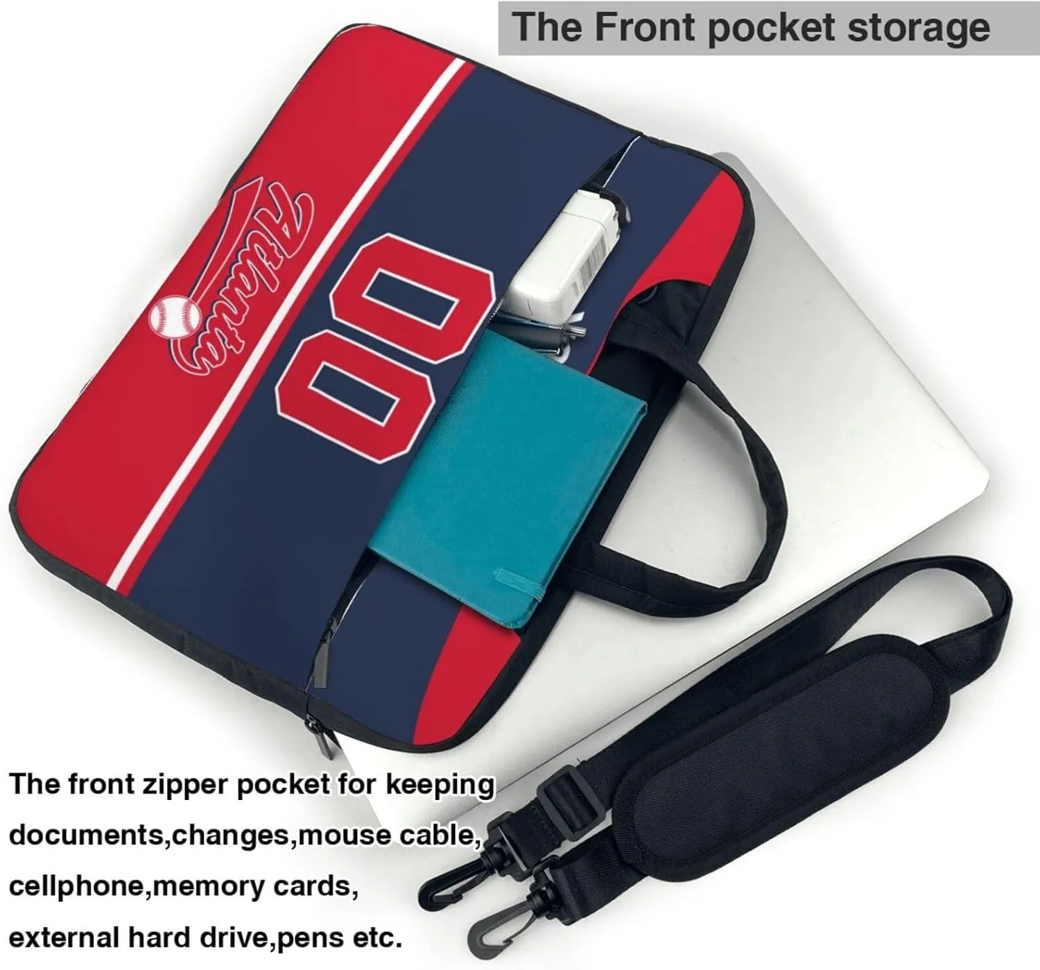 Custom Laptop Bag Baseball Fans Gifts Custom City Classic Laptop Shoulder Bag Briefcase Protective Messenger Bag