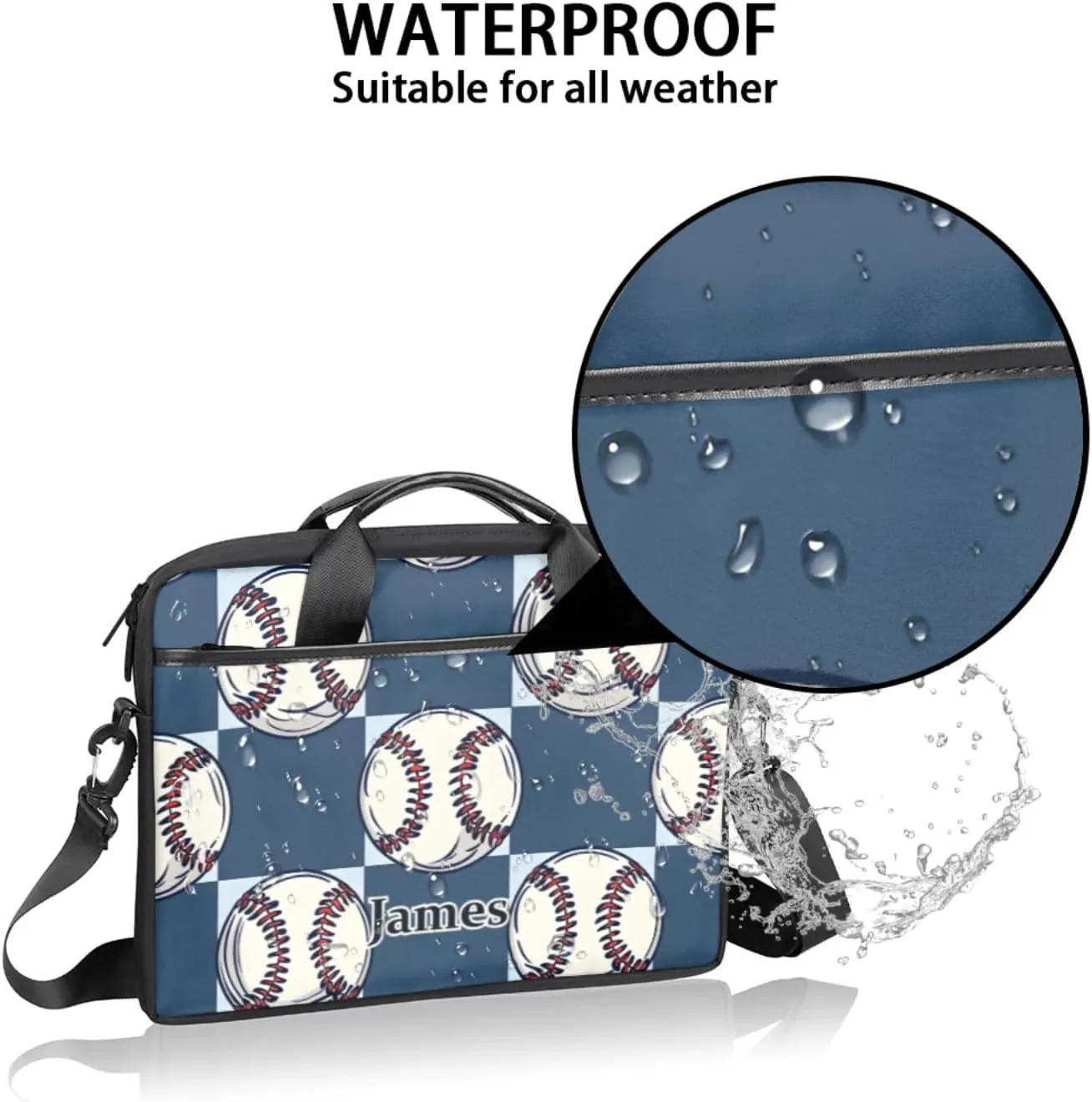 Custom-Laptop-Bag for-Adults Women Men Personalized with-Name Computer-Bag Colorful Basketball