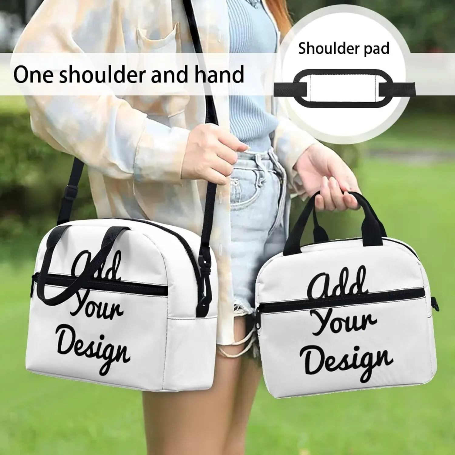 Custom Toddler Lunch Bag Personalized Insulated Lunch Bags with Zipper Closure Girls Customized Photo Name School Lunchbag Ideal for Daily Use