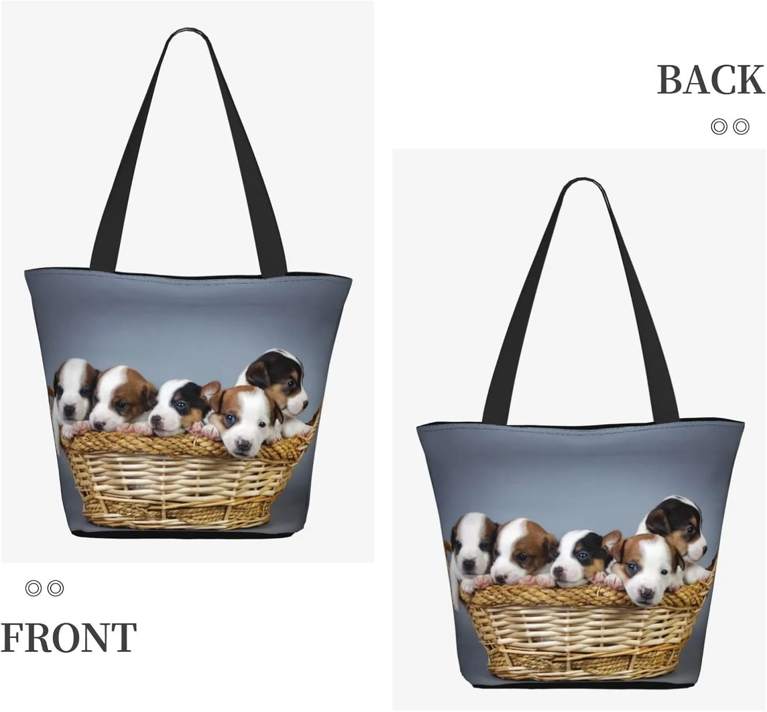 Custom Tote Bag Personalized Shopping Bags Add Photo Logo Text Double-sided Shoulder Bag Reusable Handbag for Women