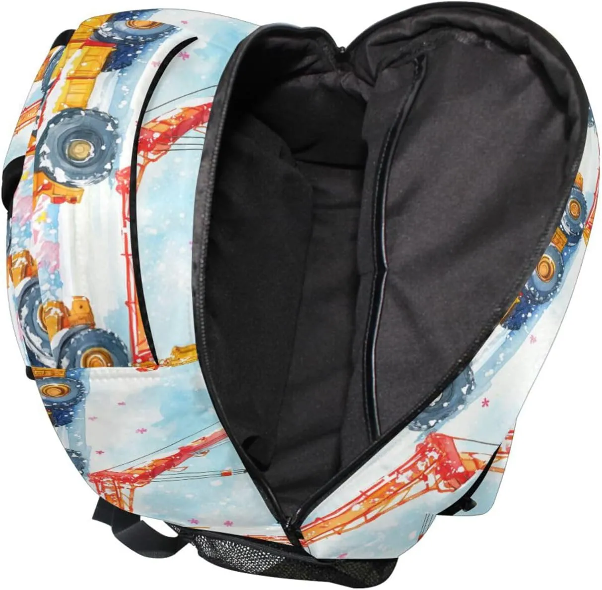 Cute Backpack for Men Women Waterproof Diaper Bag Backpack with Chest Strap for Travel Trip Construction Truck Cartoon Tower Crane