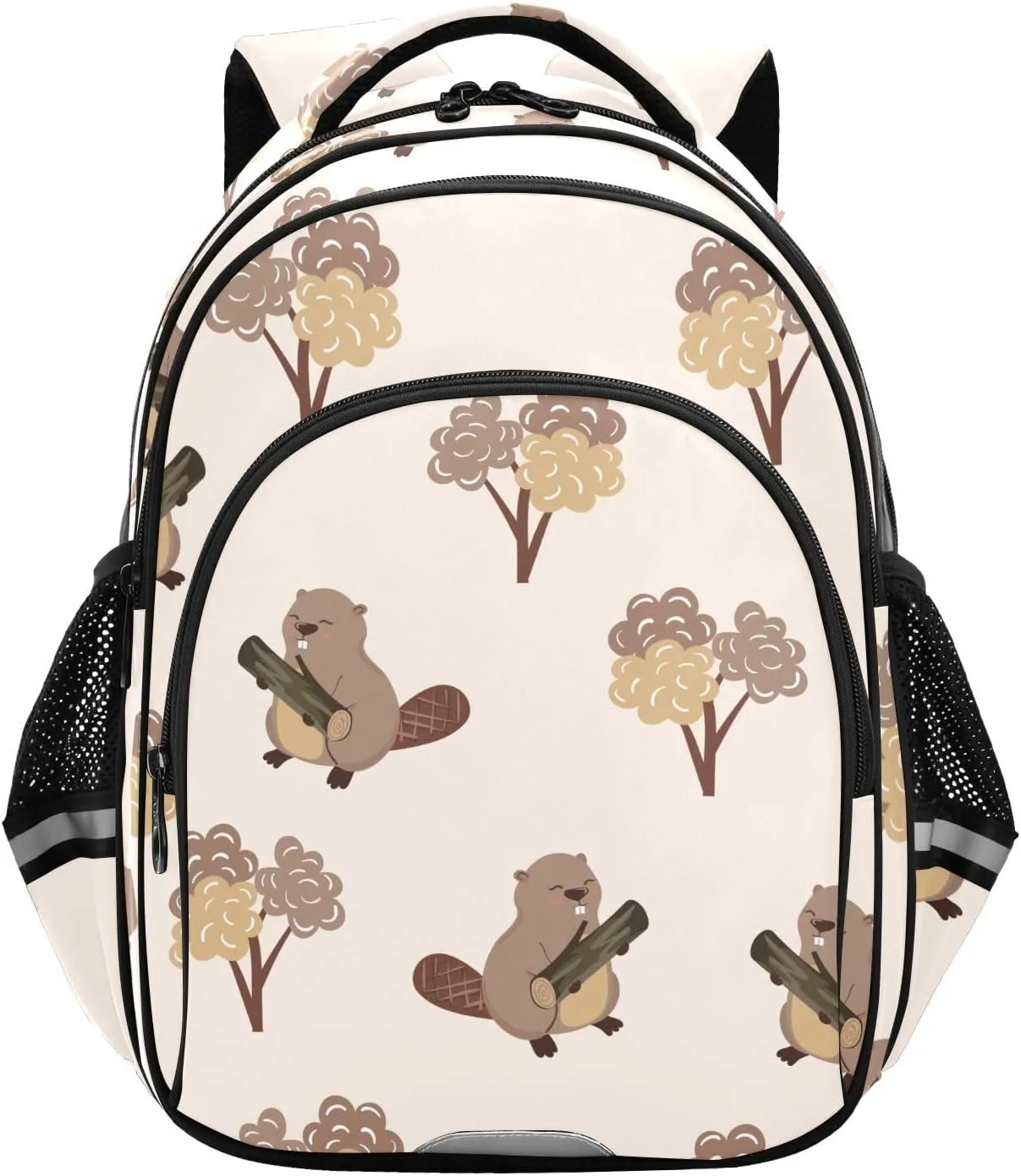Cute Beavers Backpack for Kids Elementary School Bag Boys Girls Bookbag Travel Backpack Daypack