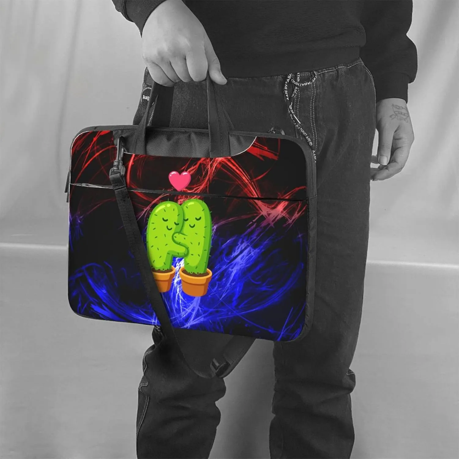 Cute Cartoon Rat Laptop Shoulder Bag ​for Men Women, Computer Carrying Case Messenger Bag with Strap