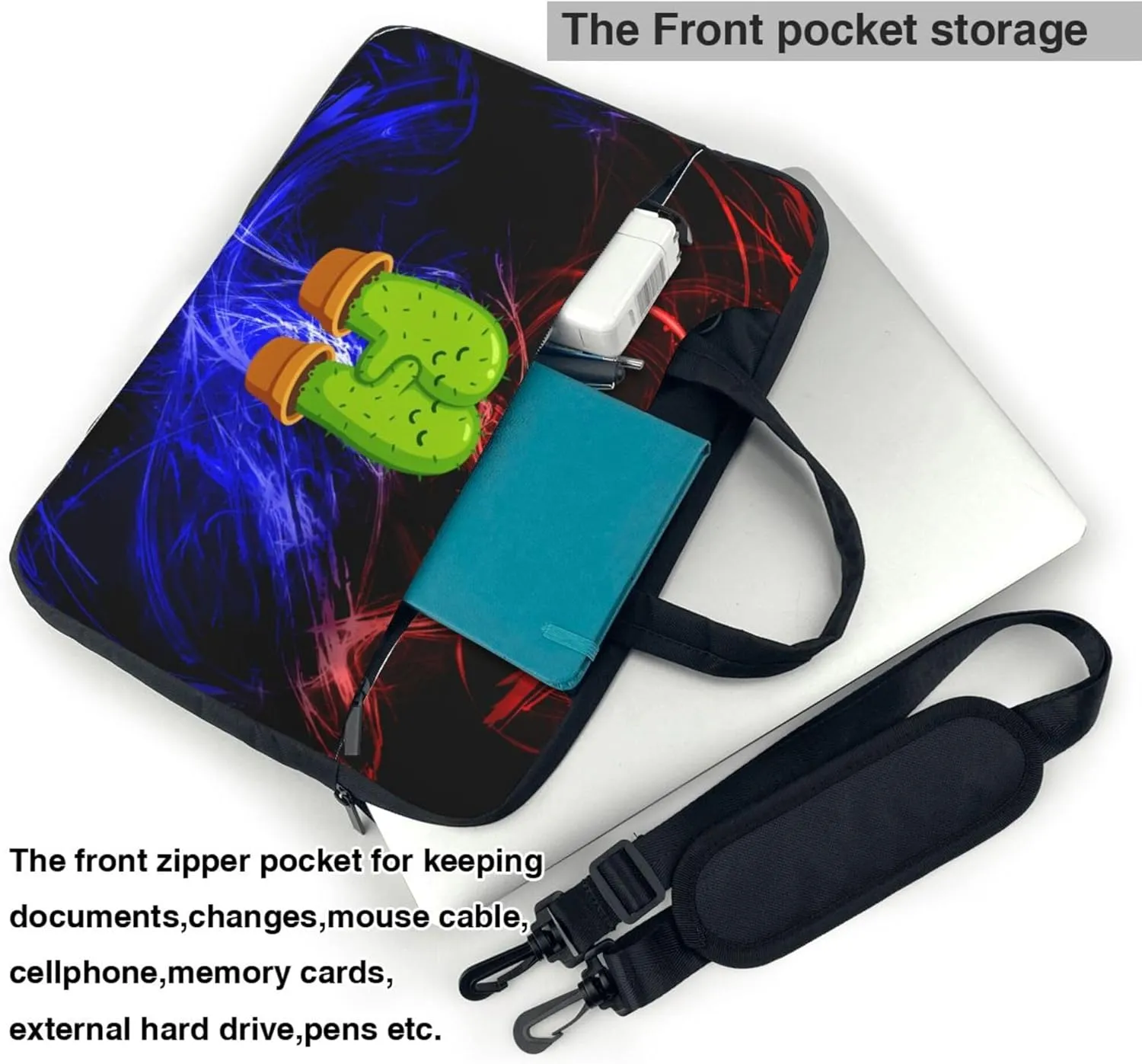 Cute Cartoon Rat Laptop Shoulder Bag ​for Men Women, Computer Carrying Case Messenger Bag with Strap