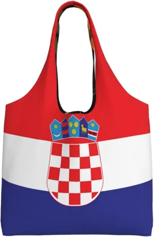 Cute Flag Canvas Tote Bag for Women Men Reusable Grocery Shopping Bags Suitable for Travel, Beach, Picnic