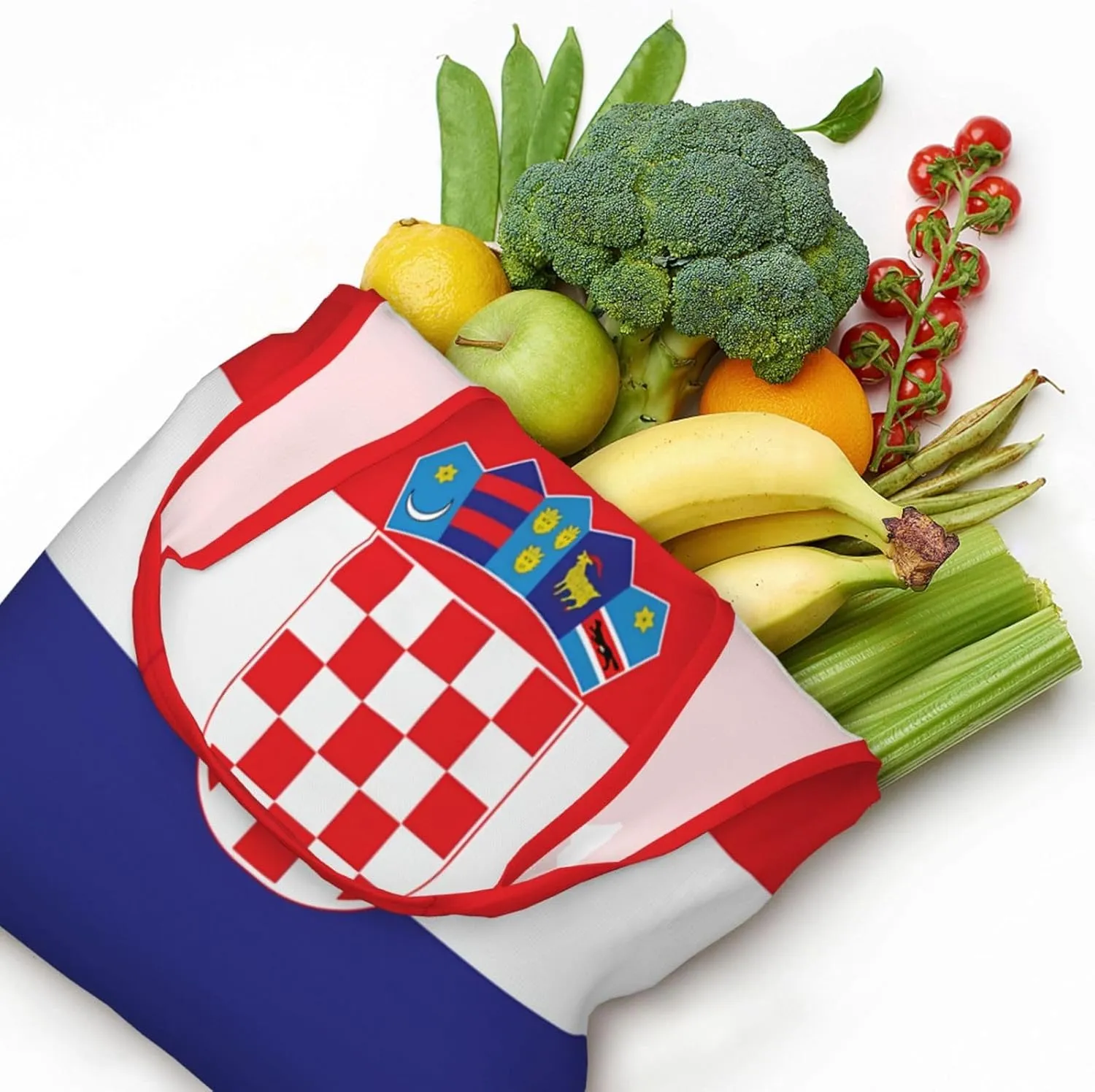 Cute Flag Canvas Tote Bag for Women Men Reusable Grocery Shopping Bags Suitable for Travel, Beach, Picnic