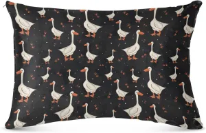 Cute Grey Gooses Pattern Plush Bed Pillow Cases, Queen Pillow Cases, with Side Opening Zipper, Soft Pillow Case, 4 Optional Sizes